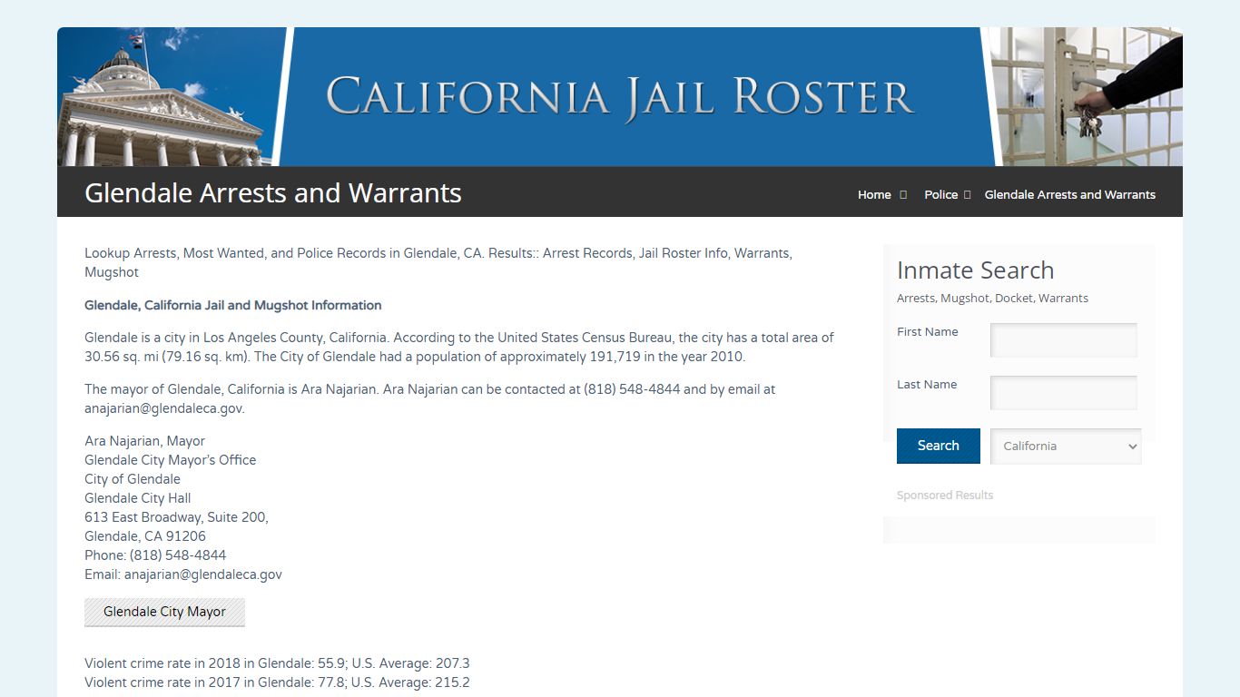 Glendale Arrests and Warrants | Jail Roster Search